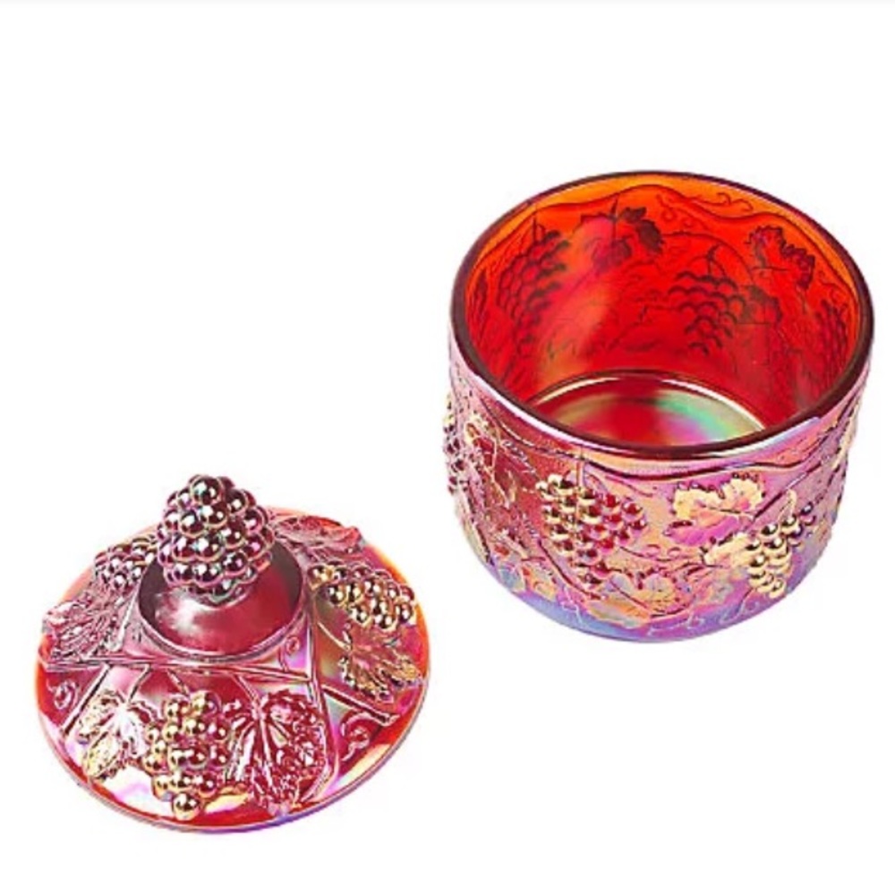 FENTON ART GLASS LTD EDITION PRESIDENT’S COLLECTION COVERED BOX W/ GRAPE… - Picture 9 of 16